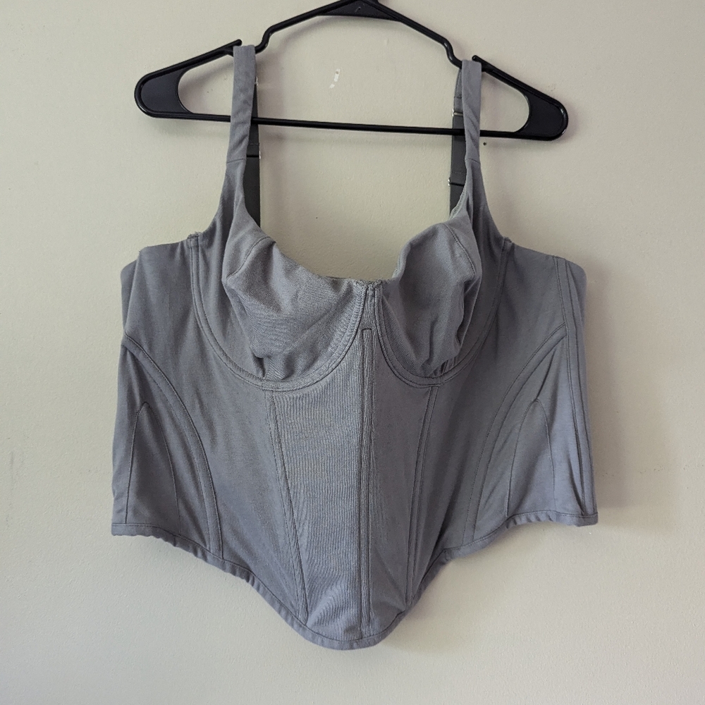 Skims Gray Sleeveless Corset Bustier Top size 3x